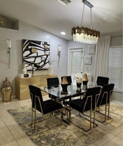BLACK & GOLD DINING CHAIRS 🖤💛
