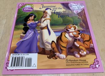 Disney 2 Books In 1 Over 50 Stickers! Jasmine and the Two Tiger, Rapunzel and the Golden Rule