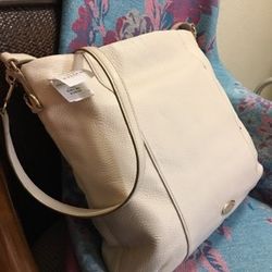 Coach Pebbled Leather Shoulder bag. New.