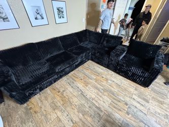 Jumbo corduroy couch/console,charger station, cup holders/ no showroom display