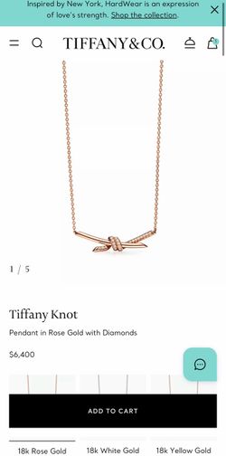 Tiffany & Co. Knot Pendant in Rose Gold with Diamonds