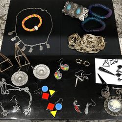 Assorted Jewelry, Including Unique Earrings, Unusual Necklaces, Custom, Bracelets,