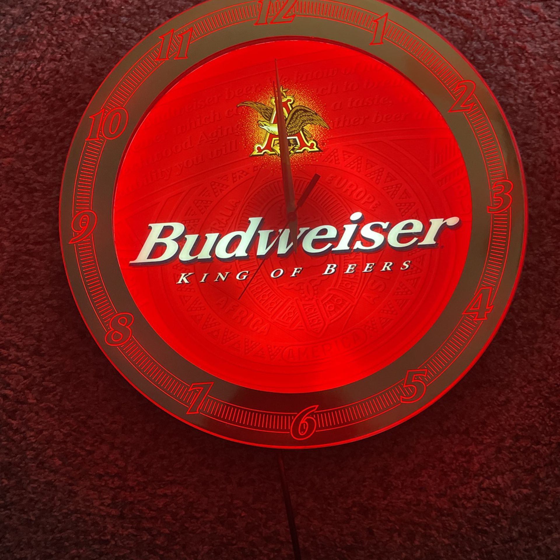 Rare Budweiser Neon Red Wall Clock 150.00 Obo