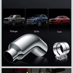 Chrome 5 to 8 Inch Exhaust Elbow for Diesel Vehicles