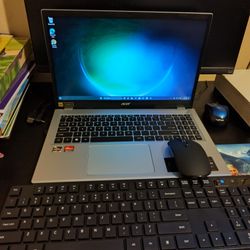 15.6 Acer Ryzen LaptopWith Wireless Keyboard And Mouse