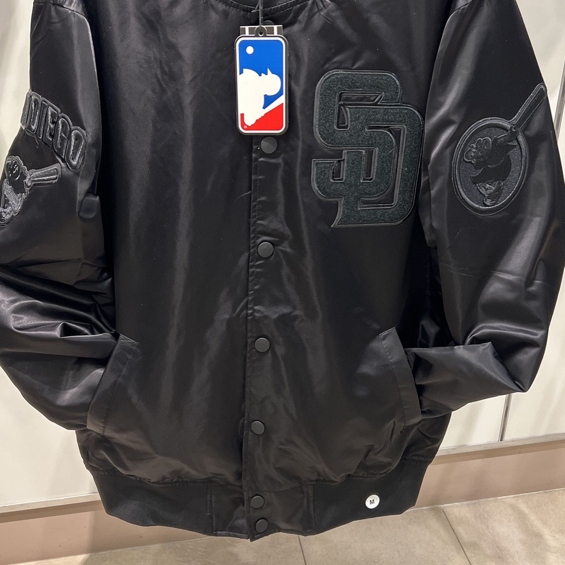 All black SD Padres Varsity Jacket