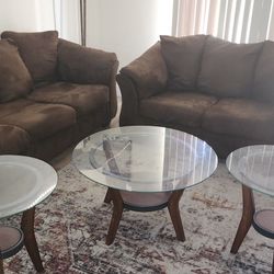 Couch, Living Room Set, TV, TV Stand, Rug, Coffee Table And  end Table