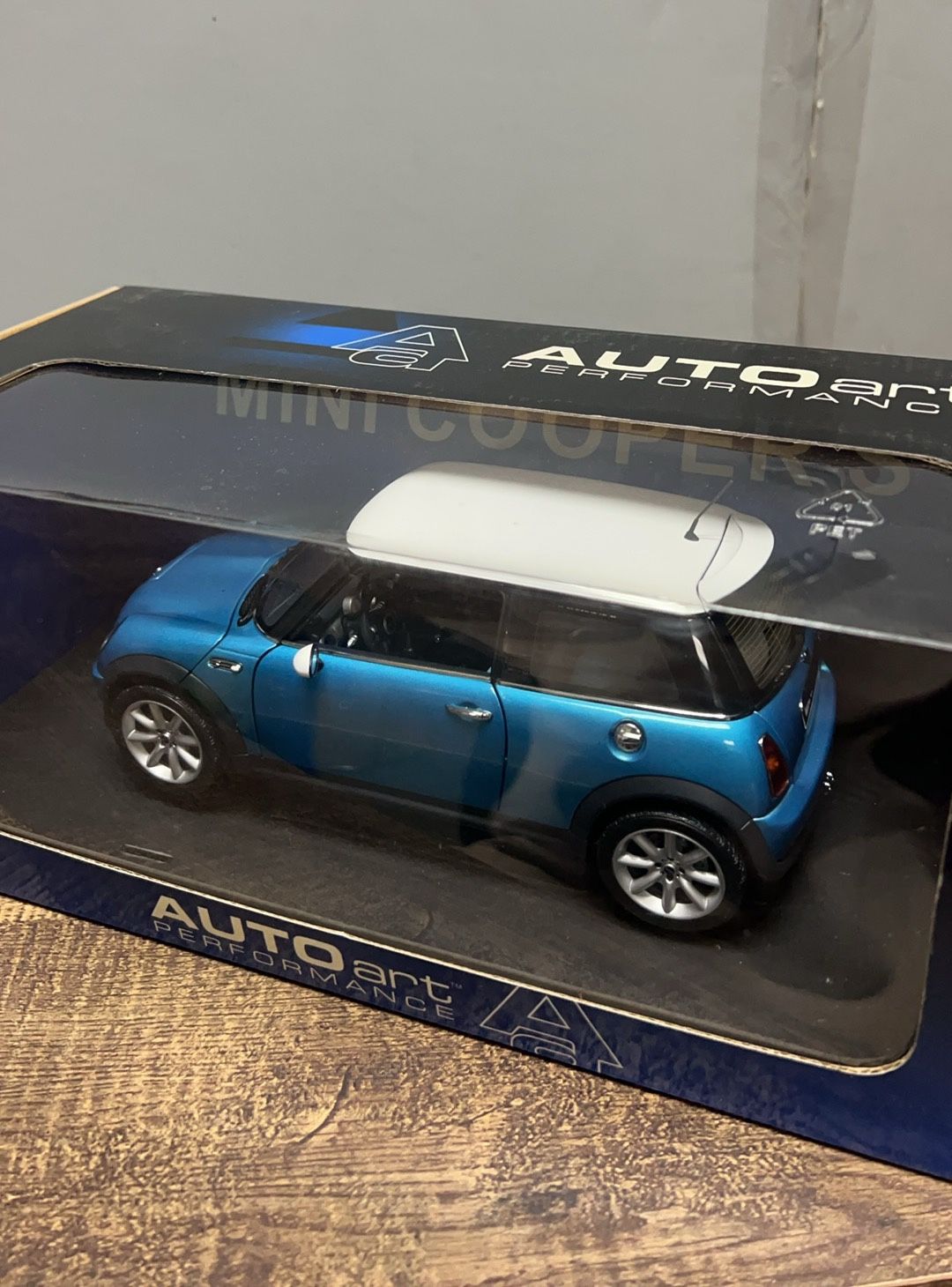 1/18 AUTOART 74841 MINI COOPER S 2002 (ELECTRIC BLUE) (WHITE ROOF