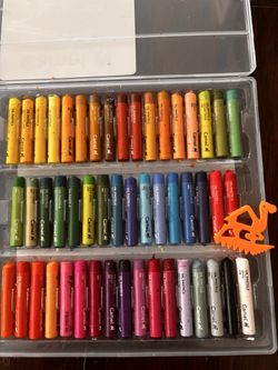 50 oil pastel shades in a box & lots of other crayons and water based colors
