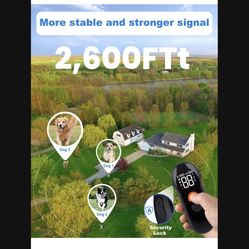 Dog Shock Collar-Dog Training Collar with Remote 2600Ft, Shock Collar for Large Medium Small Dogs 8-120lbs, Waterproof Training Collar for Dogs with