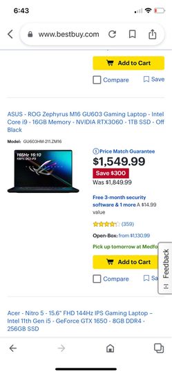 Gaming laptop- Asus Zephyrus m16