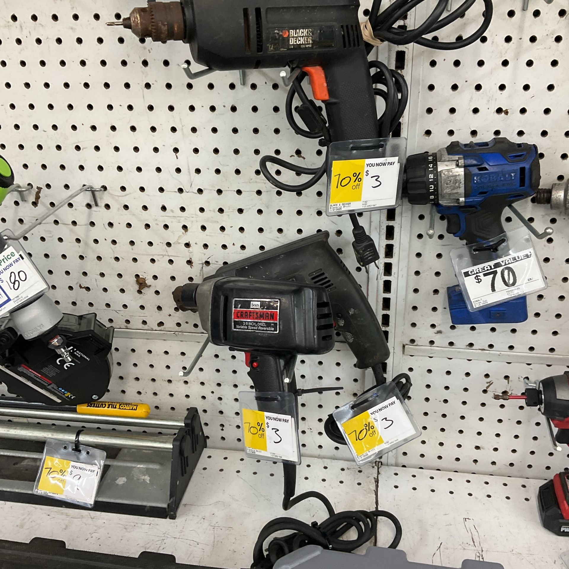 Black Corded Drills 3 A Piece 