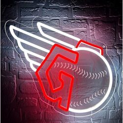 New Baseball Neon Sign for Wall Decor Clevelan Team Neon Light for Man Cave Dimmable Led Sign for Bedroom Birthday Gifts for Baseball Fans Neon Sign 5