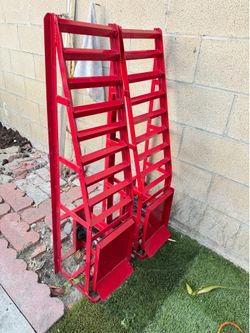 2 Pack 5 Ton Garage Car Lift Auto Car Truck Service Ramps Lifts Red