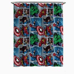 Marvel Avengers Shower Curtain & Hooks