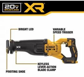 DeWALT 20-Volt XR Cordless Reciprocating Saw (Tool Only)