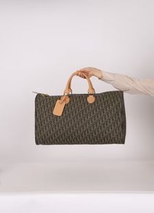 Dior Coated Canvas Trotter Weekender Duffel Bag 