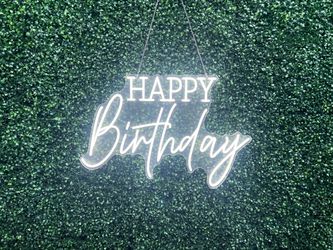 Happy birthday neon sign