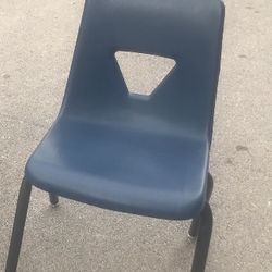 6 Virco Blue Plastic Chairs