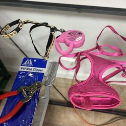 Pet Cat Dog Accessories Bundle Leashes Nail Trimmer Fur Trimmer