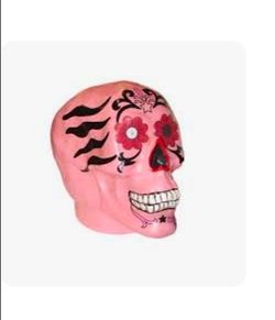 Day of the dead pink skull- dia de muertos