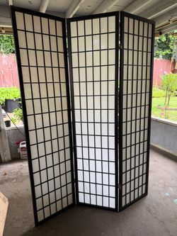 3-Panel Shoji Room Divider Screen - open box