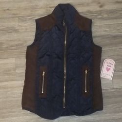 Girls vest genuine leather