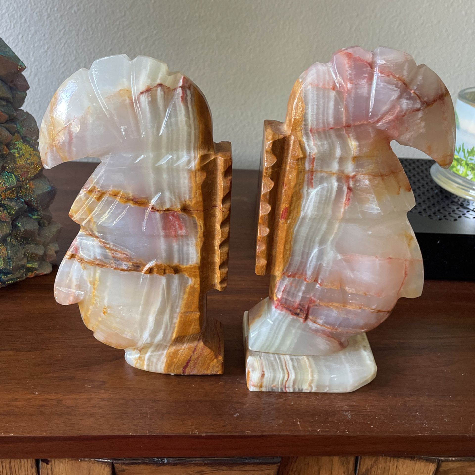 Vintage Indian Agate Bookends 