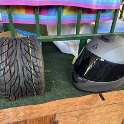 Mini Bike Tire And Helmet 