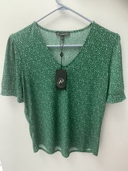 Short Sleeve Green top Adrianna Papell - SMALL