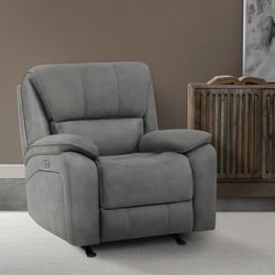 Jones Fabric Rocker Recliner Barcalounger Grey
