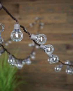 allen + roth 34-ft Plug-in Brown Indoor/Outdoor String Light with 100 White-Light LED Globe Bulb