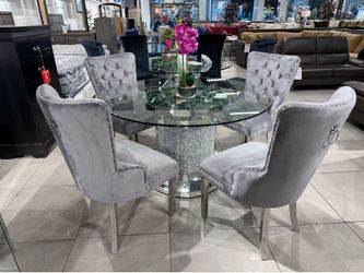 5pc Dining Set ✨ Mirrored Base