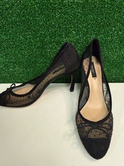 Zara basic collection sheer polka dot suede heels size 41