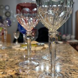 Rare German Crystal Glasses  By Anna Hutte 