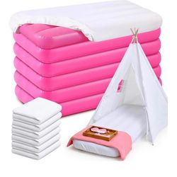 Windyun Kids Air Mattress Bulk with White fitted sheets