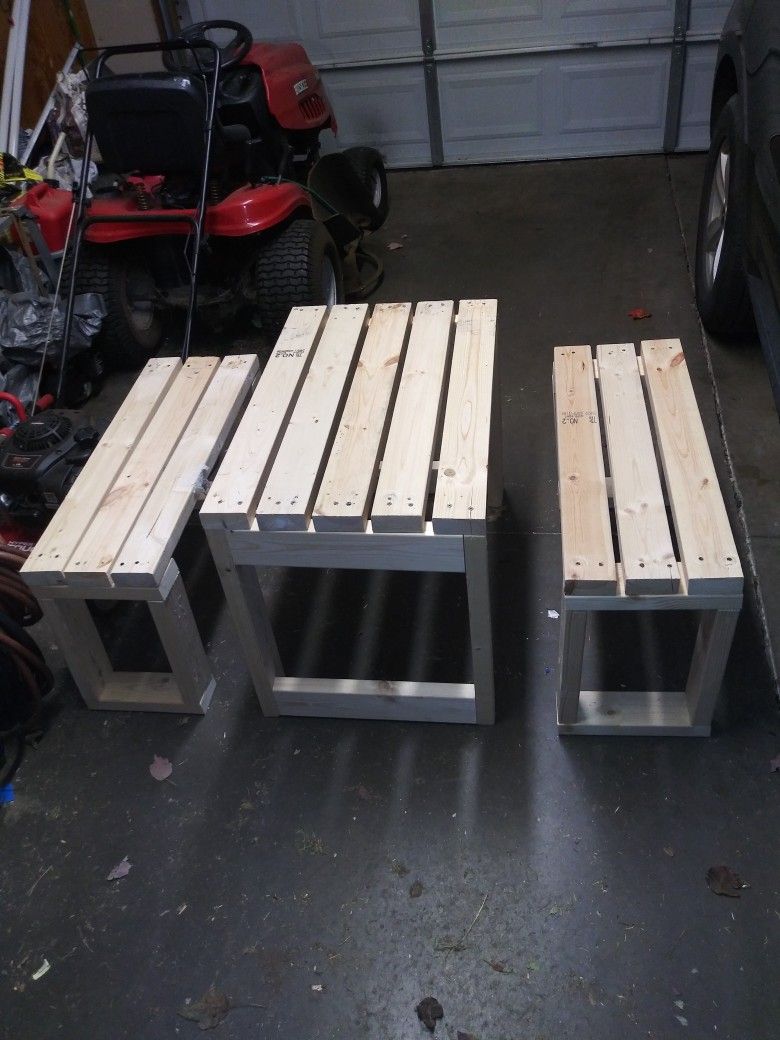 Benches With Table Small Soild Wood