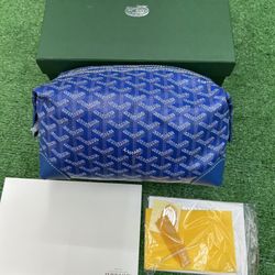 Goyard Bowling 25 Canvas Toiletry Blue 