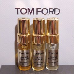 3 Rare Tom Ford PURPLE PATCHOULI + BOIS ROUGE + AMBER ABSOLUTE