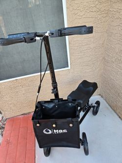 Knee Walker Scooter Mobility Alternative Crutches Wheelchair with Black Basket