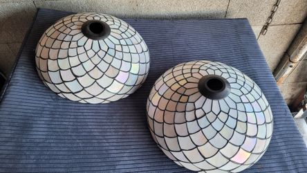 Vintage Capiz Shell? Stained Glass Lamp Shade? 