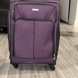 American Tourister Pop Max Softside Luggage With Spinner Wheels In Purple - 24.5"