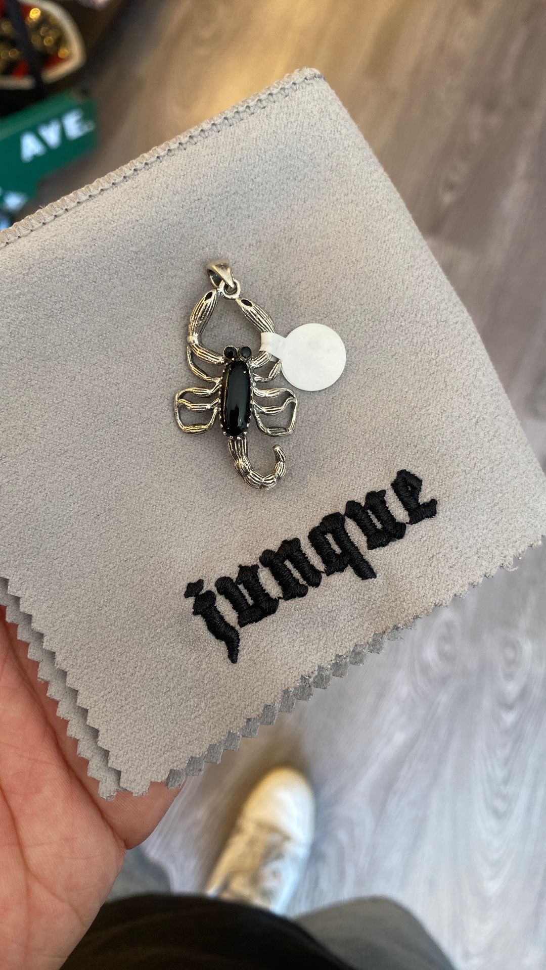 .925 Sterling Silver Scorpion Scorpio Onyx Pendant 