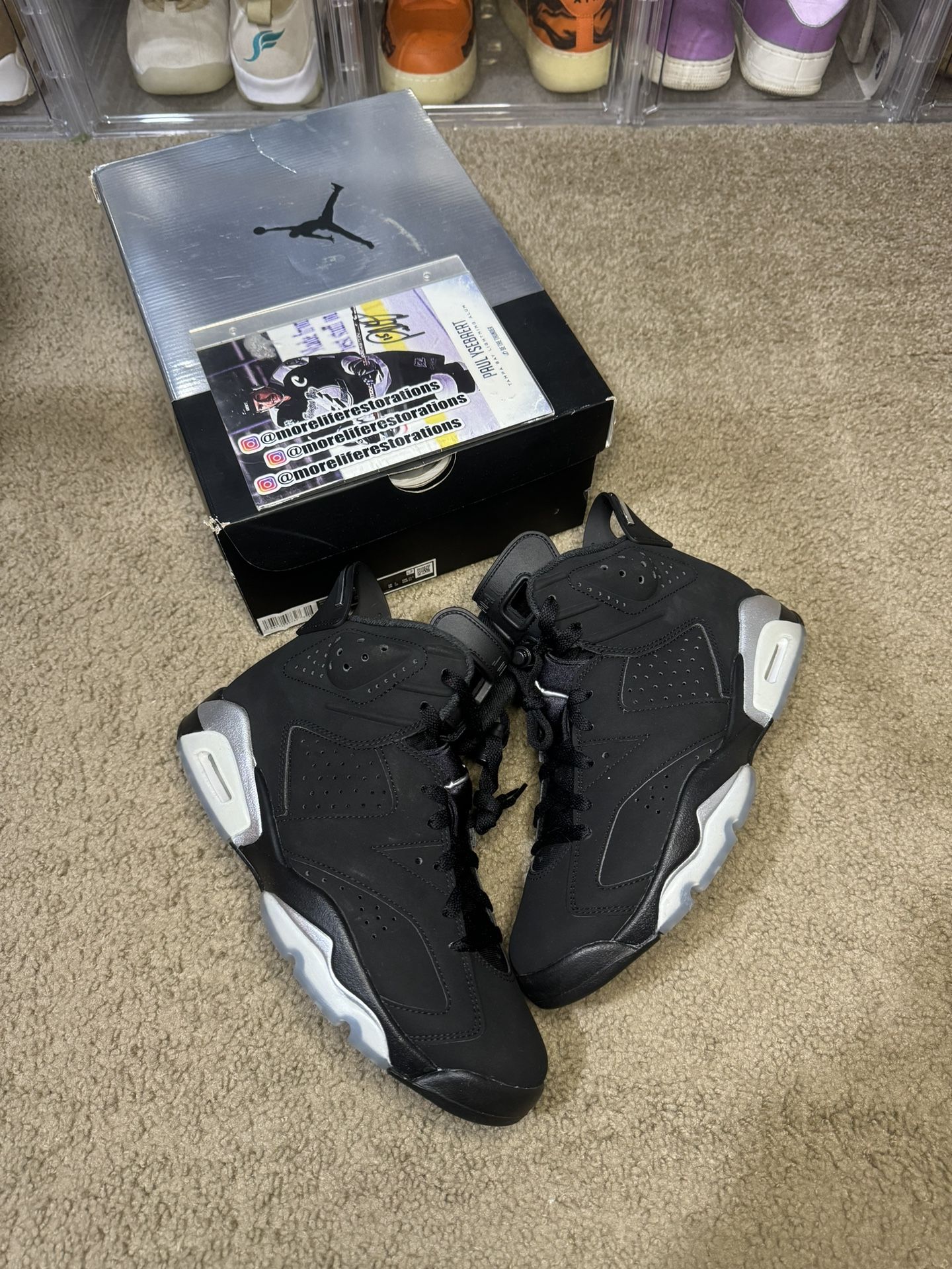 Size 7 - Jordan 6 Retro Mid Chrome hardly worn with box 7 Mens