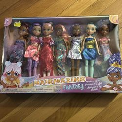 Hairmazing Fantazy 7 Dolls Long Hair Toy Box 