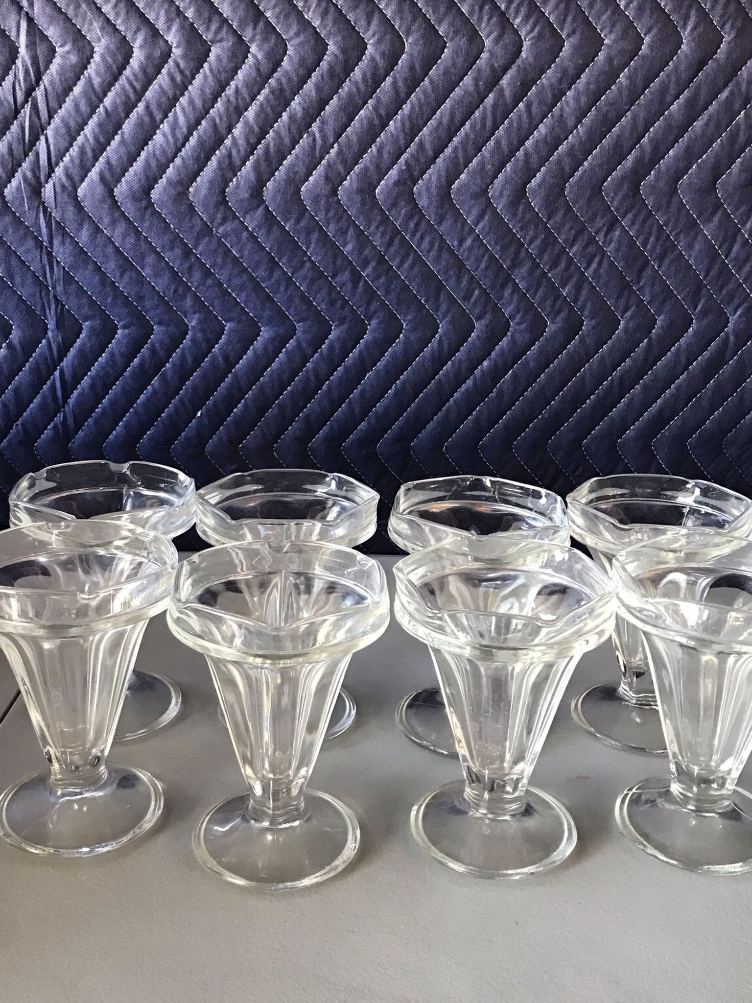 8 Vintage Ice Cream Glasses