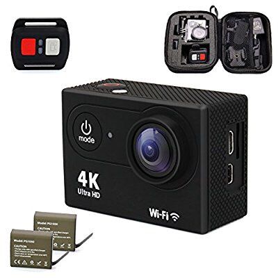 Prefeco Eagle 4 Action Camera 4K WiFi Ultra HD Waterproof Sports Camera 16MP 170 Degree Wide Angle 2 inch LCD Screen/2.4G Remote Control 2 Rechargeab