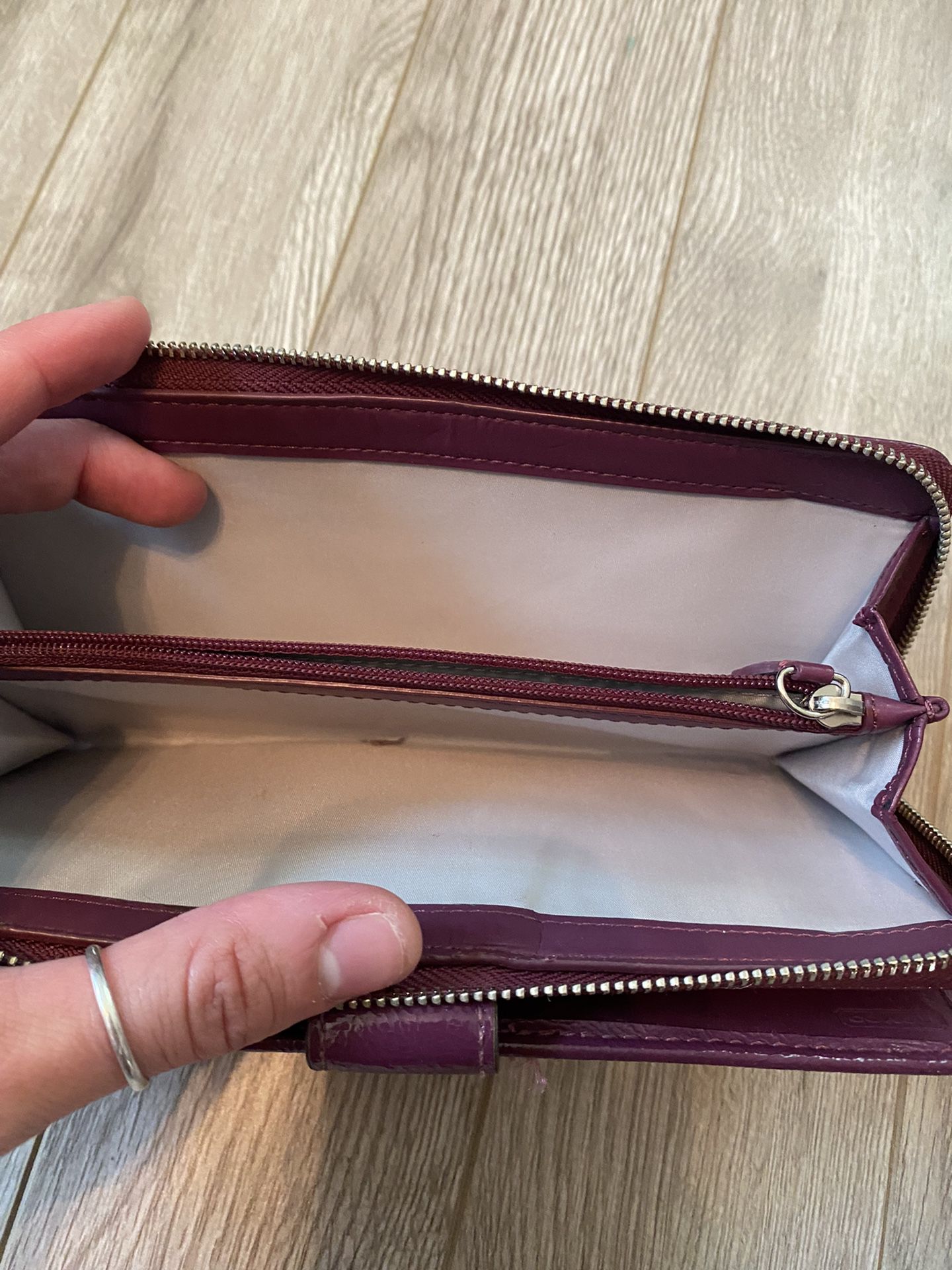 Purple Coach Leather Wallet