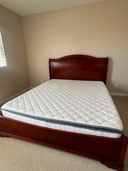 Free cal king bed frame and mattress