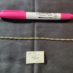 14K Gold Plated Bracelet 7 1/2"